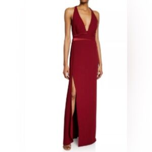Halston Georgette Elegant Red Evening Gown NWT. Size 8